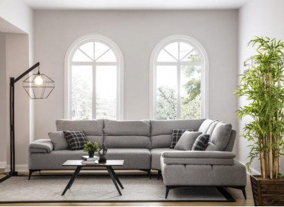 Corner sofa L shape sofa couch design couches upholstery textile new corner set grey